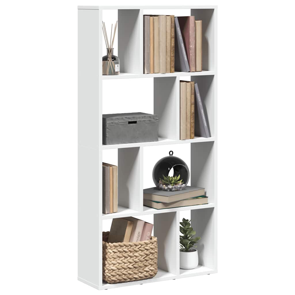 Librería de madera de ingeniería blanca 60x20x120,5 cm