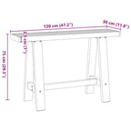 Mesa consola NOAIN patas en A madera maciza pino 120x30x75 cm