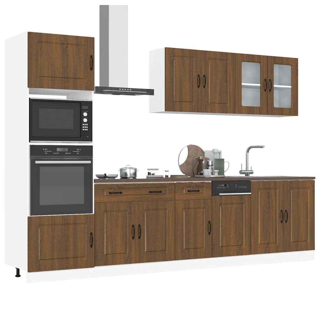"Lucca" 7-Piece Concrete Gray Engineered Wood Kitchen Cabinet Set