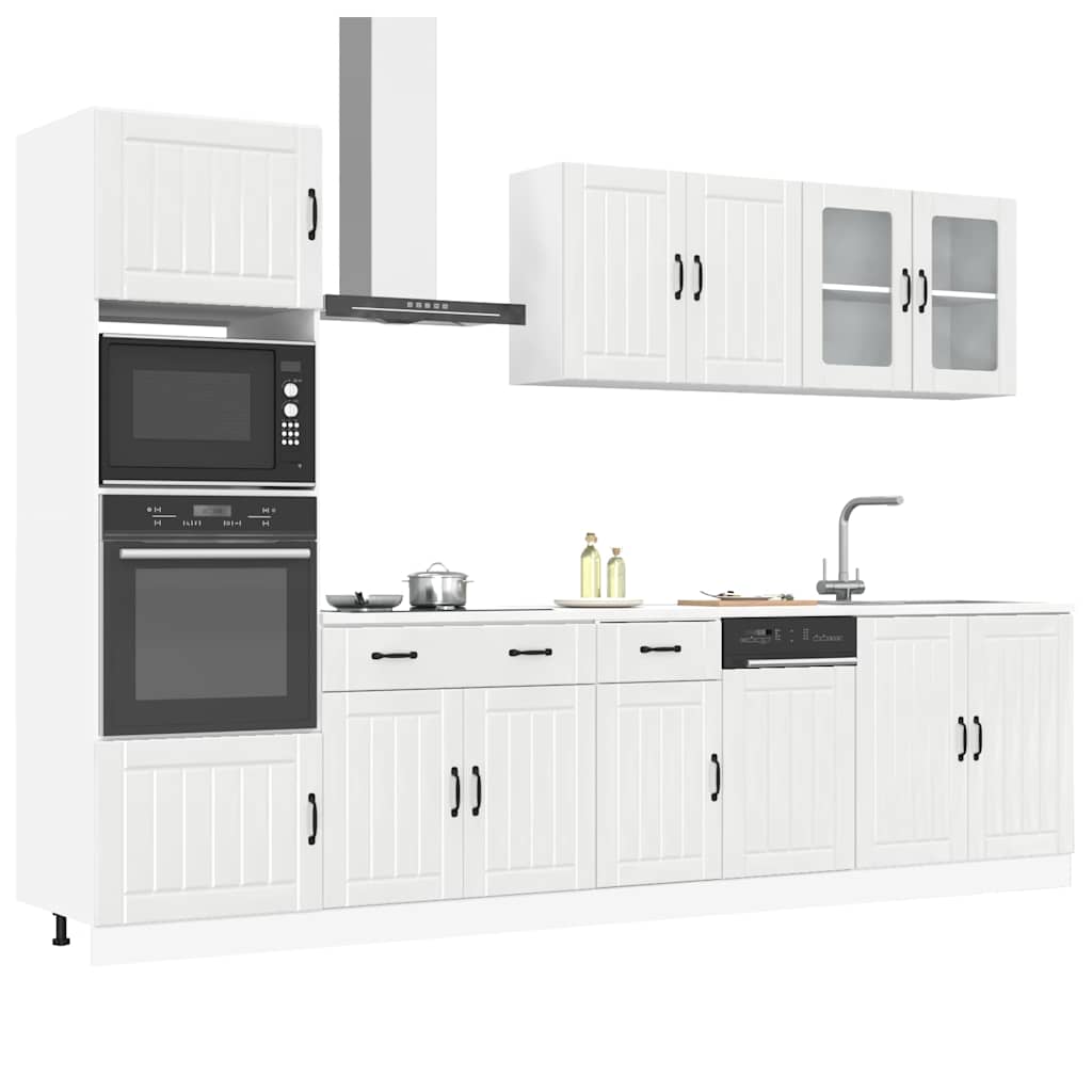 "Lucca" 7-Piece Concrete Gray Engineered Wood Kitchen Cabinet Set