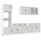 Conjunto de armarios de cocina "Lucca" de 7 piezas en madera de ingeniería gris hormigón