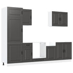 Mueble de cocina Kalmar negra 7 piezas madera contrachapada