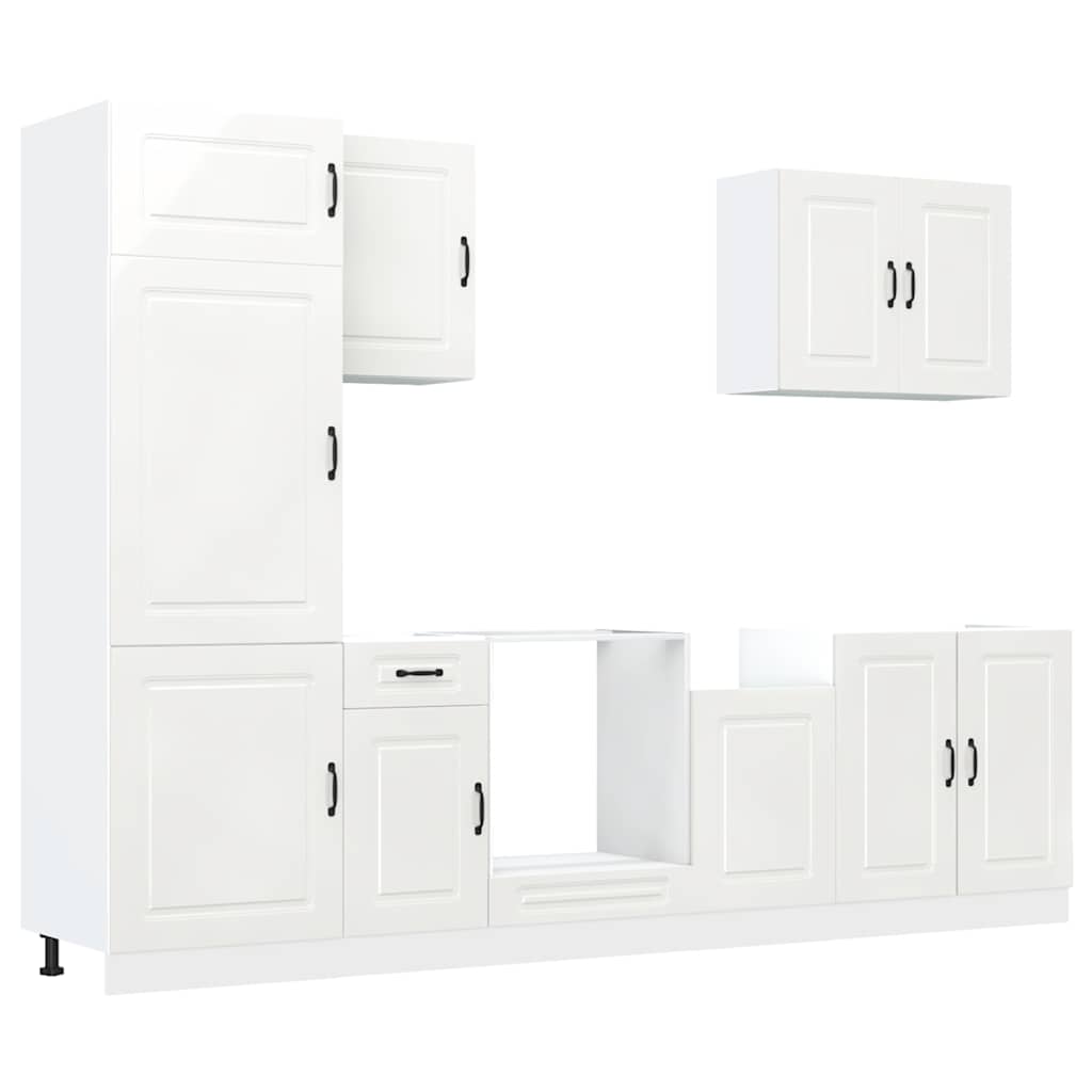 Mueble cocina Kalmar blanco de alto brillo 7 pzas