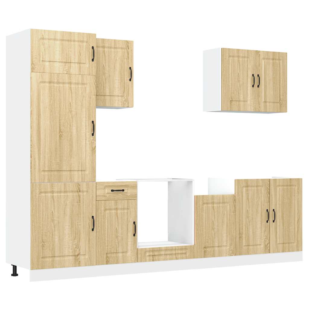Mueble cocina Kalmar roble sonoma 7 pzas madera contrachapada