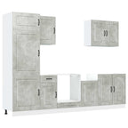 Mueble cocina Kalmar gris hormigón 7 pzas madera contrachapada