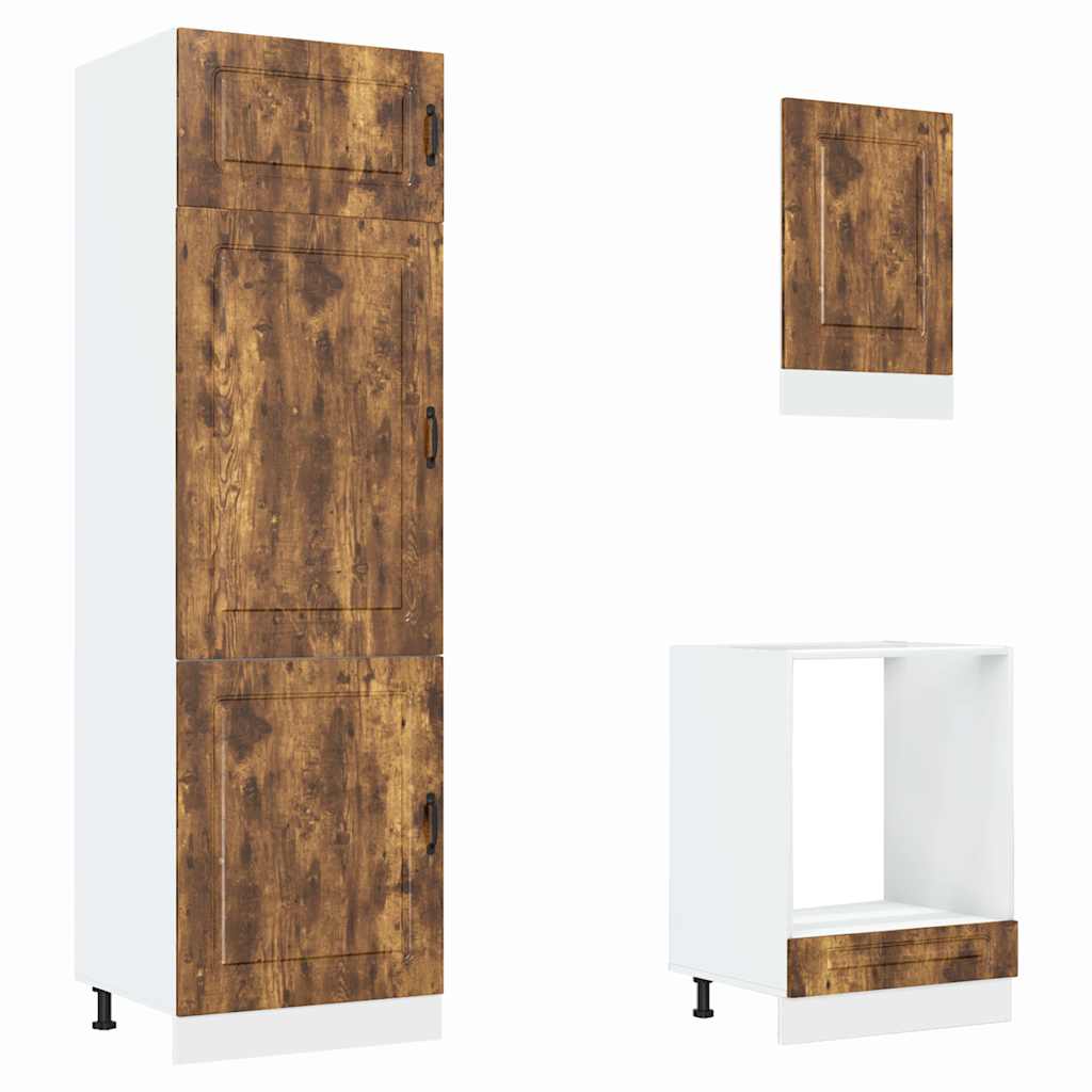 Mueble cocina Kalmar roble ahumado 7 pzas madera contrachapada