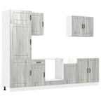 Mueble cocina Kalmar sonoma gris 7 pzas madera contrachapada
