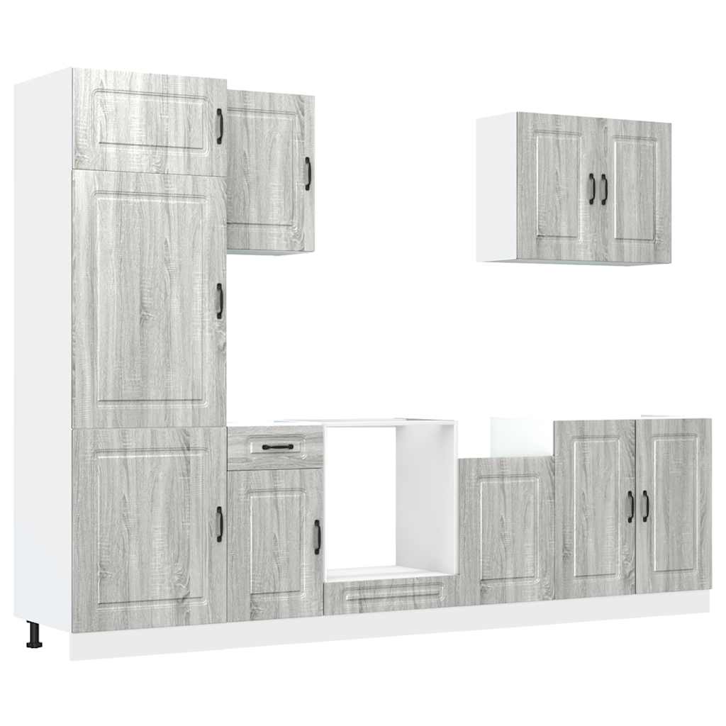 Mueble cocina Kalmar sonoma gris 7 pzas madera contrachapada