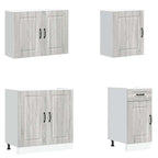 Mueble cocina Kalmar sonoma gris 7 pzas madera contrachapada