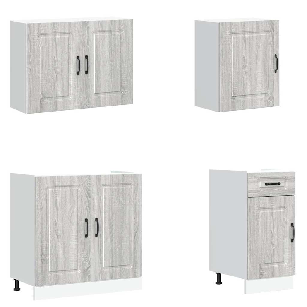 Mueble cocina Kalmar sonoma gris 7 pzas madera contrachapada