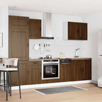 Conjunto de armarios de cocina de 7 piezas "Kalmar" de en madera de ingeniería de roble marrón