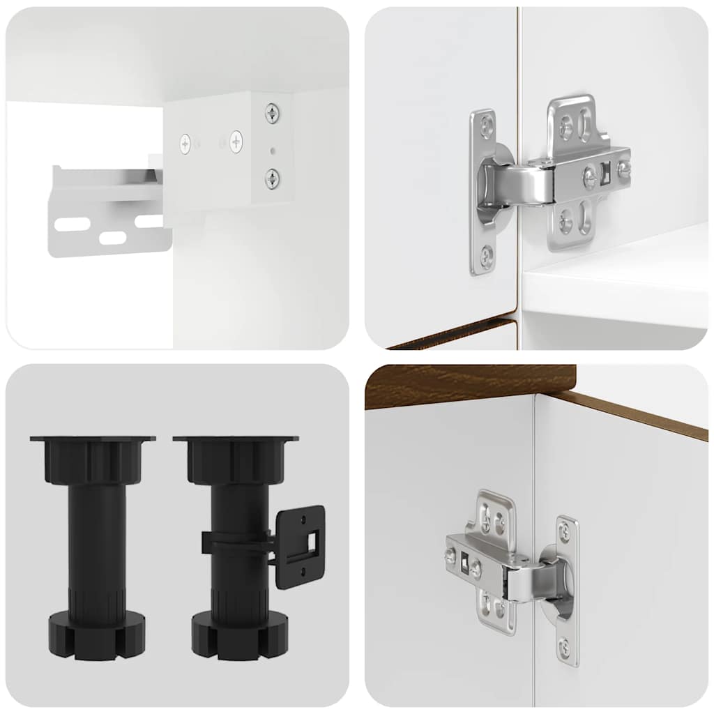 Conjunto de armarios de cocina de 7 piezas "Kalmar" de en madera de ingeniería de roble marrón