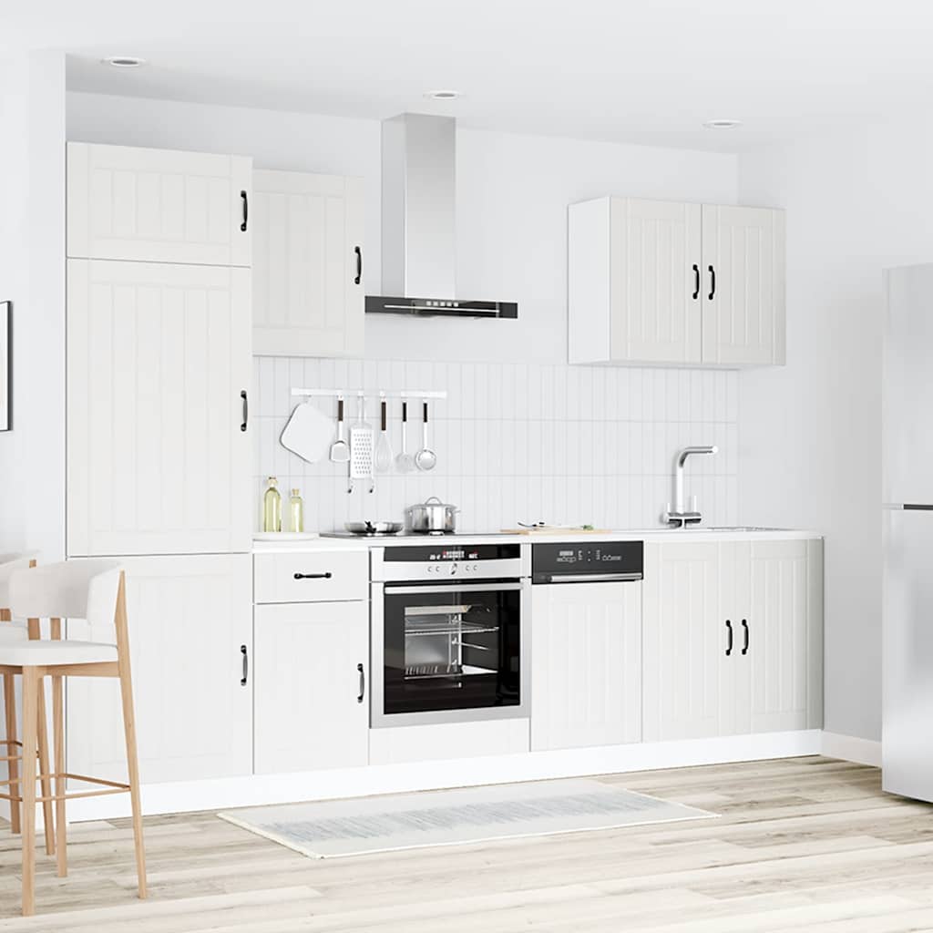 Mueble de cocina Lucca blanco 7 piezas madera contrachapada