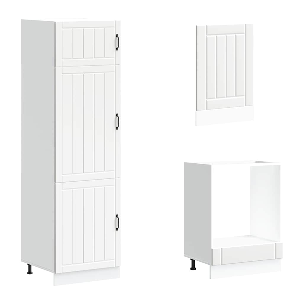 Mueble de cocina Lucca blanco 7 piezas madera contrachapada