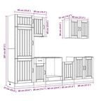 Mueble de cocina Lucca blanco 7 piezas madera contrachapada
