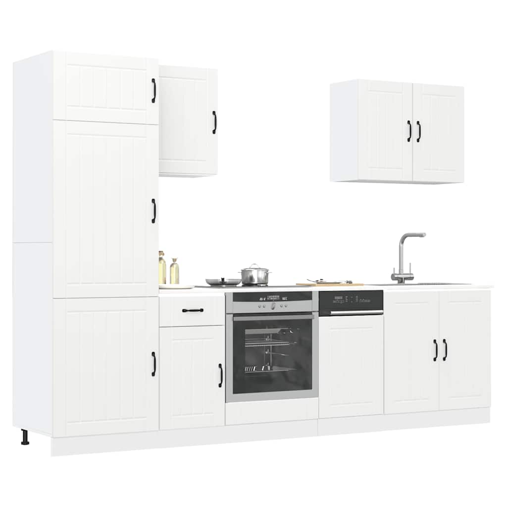 Mueble de cocina Lucca blanco 7 piezas madera contrachapada
