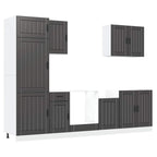 Mueble de cocina Lucca negra 7 piezas madera contrachapada
