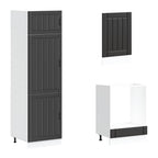 Mueble de cocina Lucca negra 7 piezas madera contrachapada
