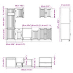 Mueble de cocina Lucca negra 7 piezas madera contrachapada