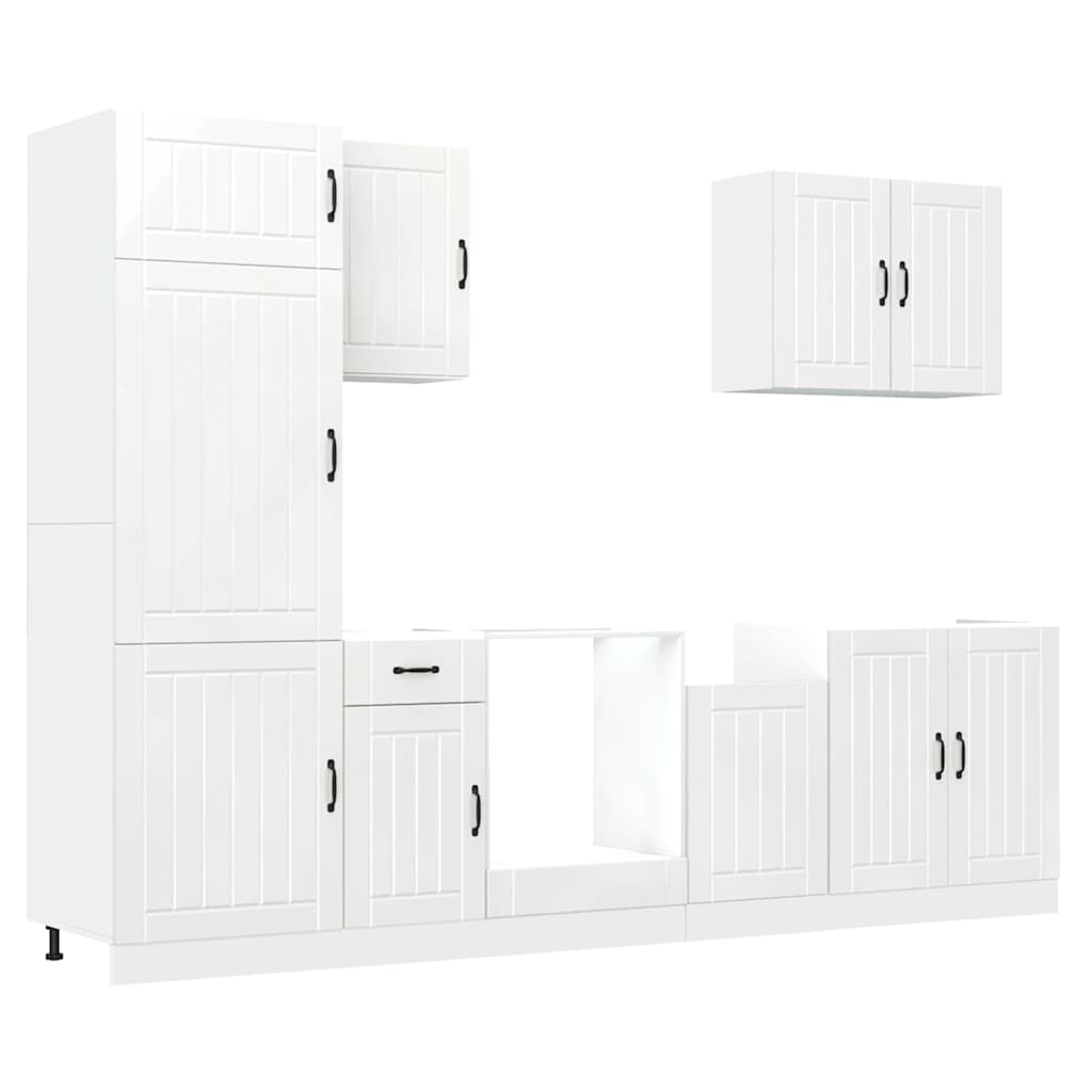 Mueble cocina Lucca blanco de alto brillo 7 pzas