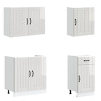 Mueble cocina Lucca blanco de alto brillo 7 pzas