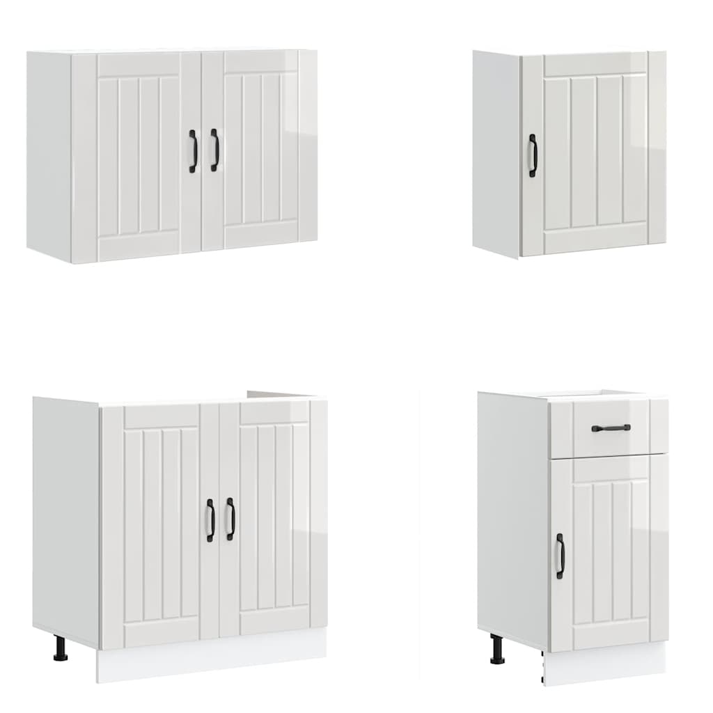 Mueble cocina Lucca blanco de alto brillo 7 pzas