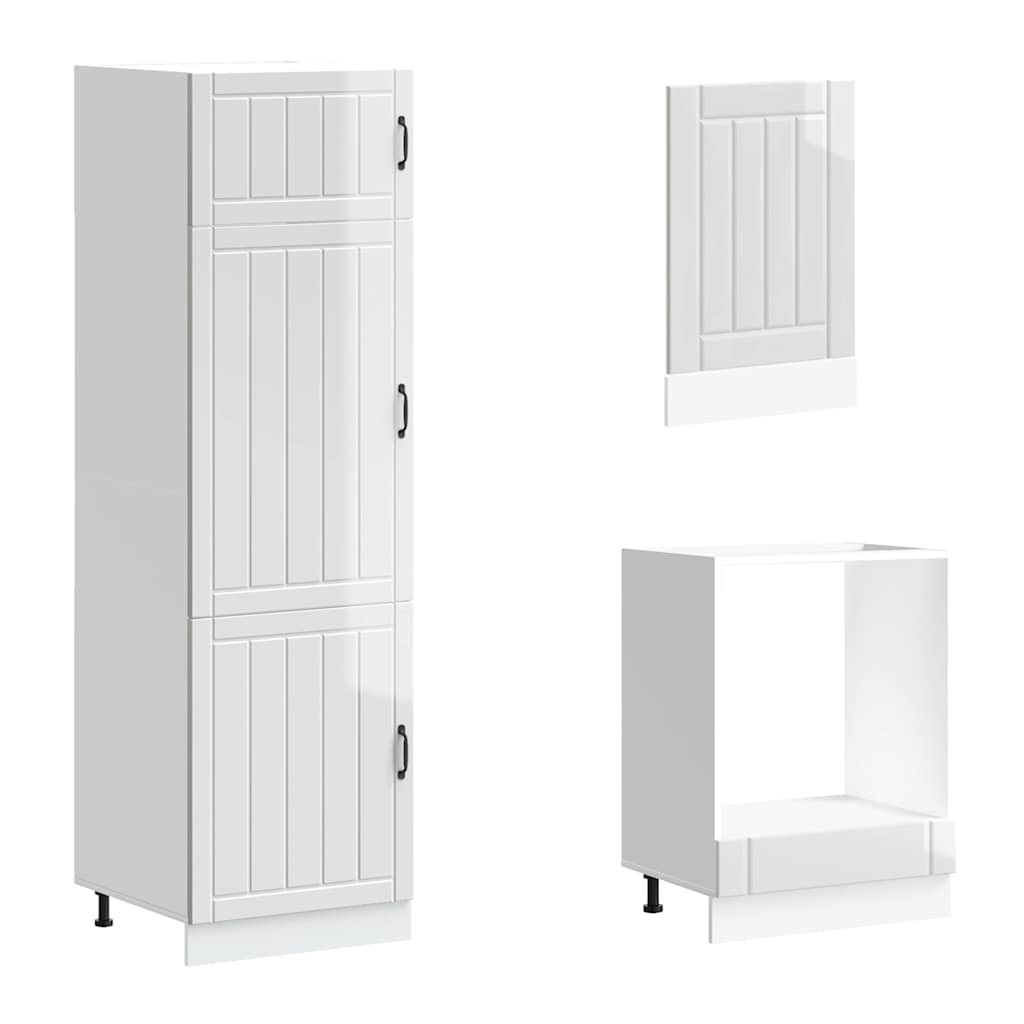 Mueble cocina Lucca blanco de alto brillo 7 pzas