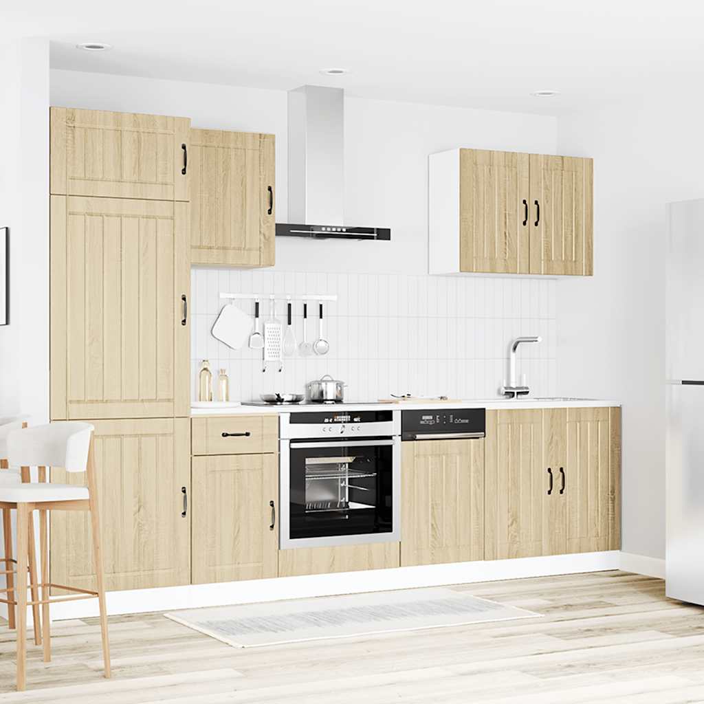 Mueble cocina Lucca roble sonoma 7 pzas madera contrachapada