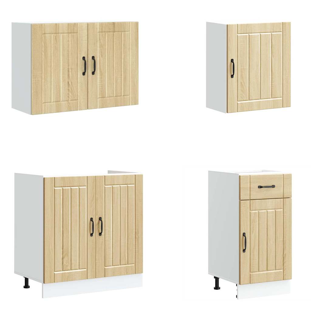Mueble cocina Lucca roble sonoma 7 pzas madera contrachapada