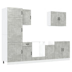 Mueble cocina Lucca gris hormigón 7 pzas madera contrachapada