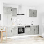 Mueble cocina Lucca gris hormigón 7 pzas madera contrachapada