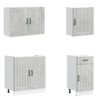 Mueble cocina Lucca gris hormigón 7 pzas madera contrachapada