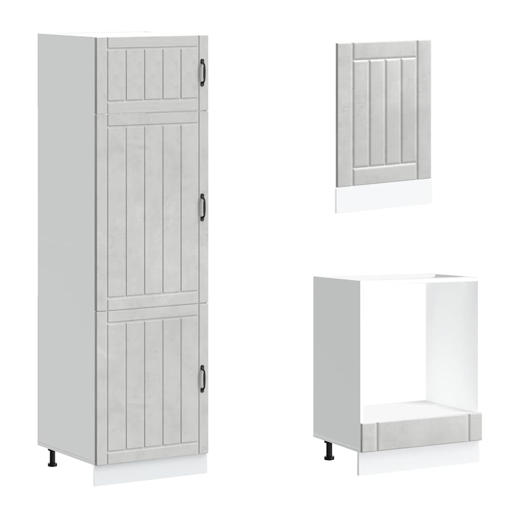 Mueble cocina Lucca gris hormigón 7 pzas madera contrachapada