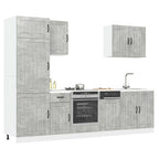 Mueble cocina Lucca gris hormigón 7 pzas madera contrachapada