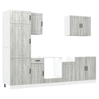 Mueble cocina Lucca sonoma gris 7 pzas madera contrachapada