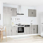 Mueble cocina Lucca sonoma gris 7 pzas madera contrachapada