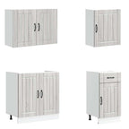 Mueble cocina Lucca sonoma gris 7 pzas madera contrachapada