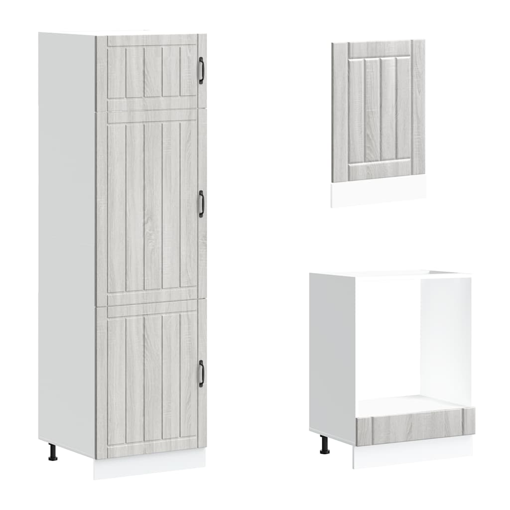 Mueble cocina Lucca sonoma gris 7 pzas madera contrachapada