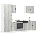 Mueble cocina Lucca sonoma gris 7 pzas madera contrachapada