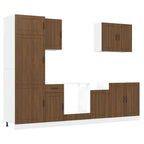 Mueble cocina Lucca roble marrón 7 pzas madera contrachapada