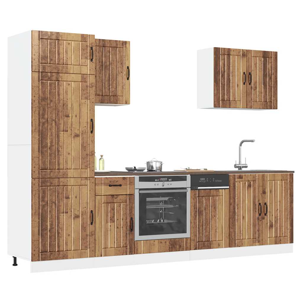 Lucca kitchen cabinet concrete grey 7 pcs plywood