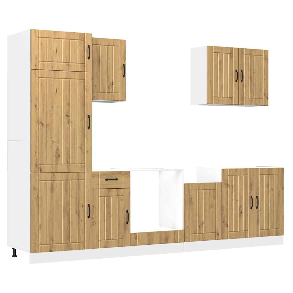 Mueble de cocina Lucca 7 piezas artesanal roble