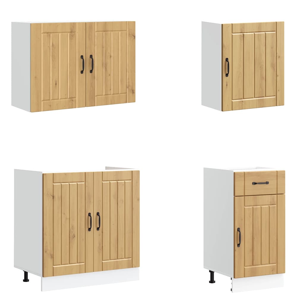 Mueble de cocina Lucca 7 piezas artesanal roble