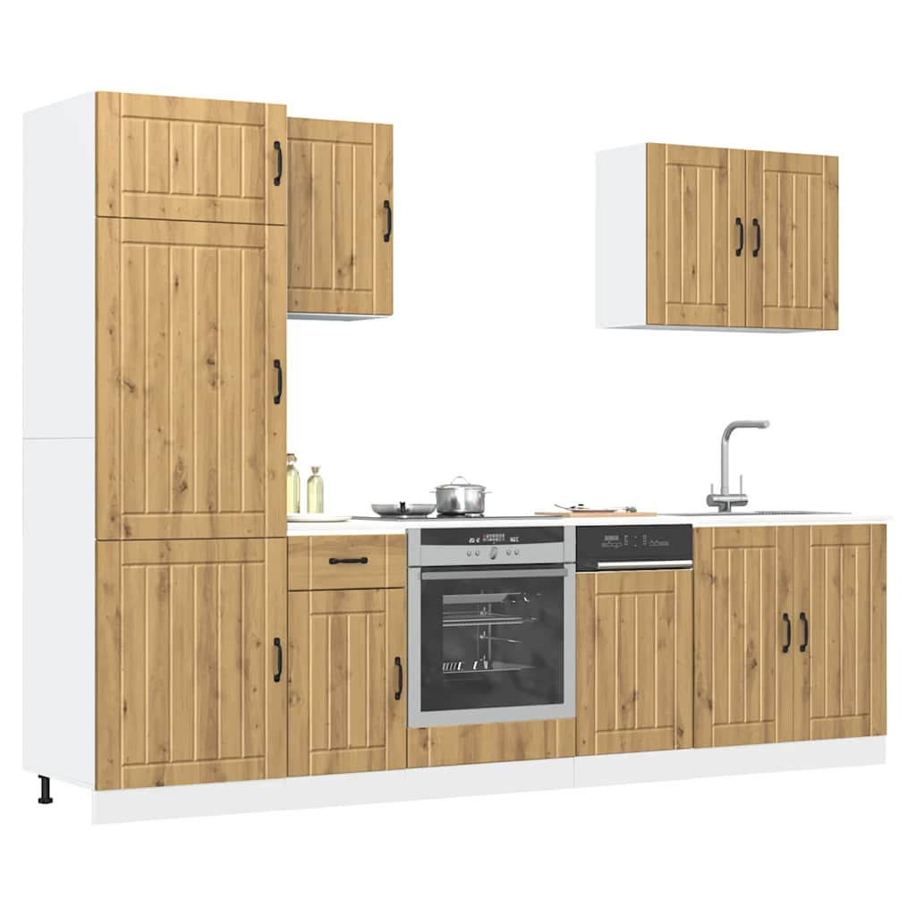 Mueble de cocina Lucca 7 piezas artesanal roble