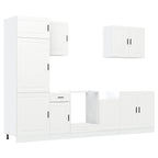 Conjunto de armarios de cocina "Porto" de 7 piezas de madera de ingeniería blanca