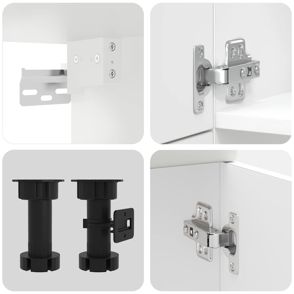 Conjunto de armarios de cocina "Porto" de 7 piezas de madera de ingeniería blanca