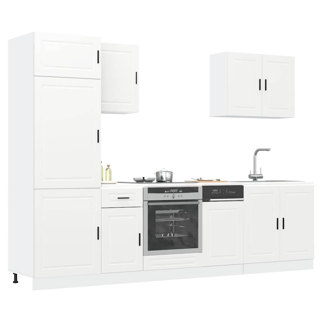 "Porto" 7-Piece White Engineered Wood Kitchen Cabinet Set