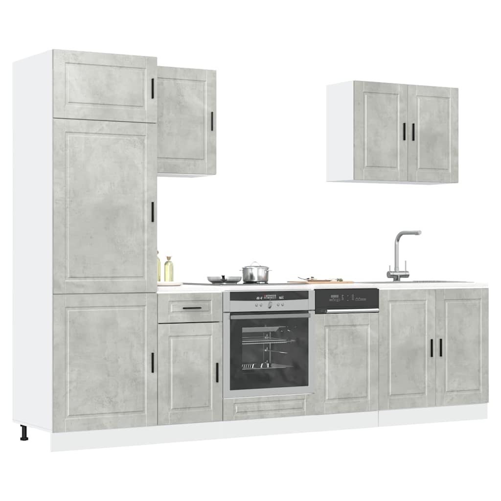 "Porto" 7-Piece White Engineered Wood Kitchen Cabinet Set