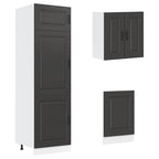 Mueble de cocina Kalmar negra 8 piezas madera contrachapada