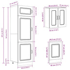 Mueble de cocina Kalmar negra 8 piezas madera contrachapada